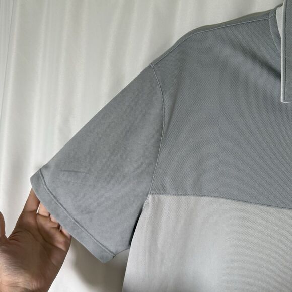 Nike Golf Polo Men's Large Grey Short Sleeve Standard Fit Dri-Fit 2 Tone Polyest - Picture 4 of 14